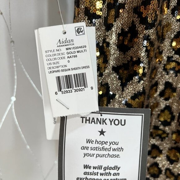NWT Aidan Mattox Sequined Leopard Print Bodycon Dress $195 - Picture 7 of 7